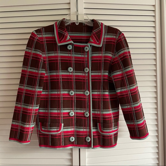 Anthropologie Jacket Cardigan Blazer Plaid Medium - Picture 11 of 11